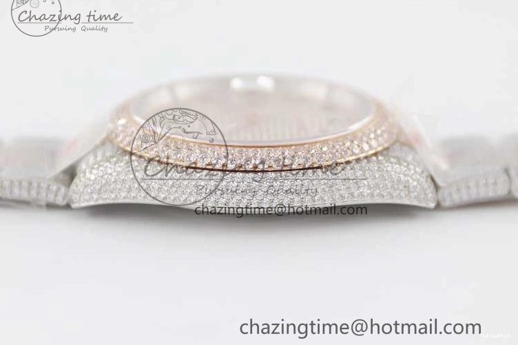 Markers Dial SS Edition A2824 Best Arabic Full on RG 41 Diamonds Bracelet TWF 1:1 Datejust 0313